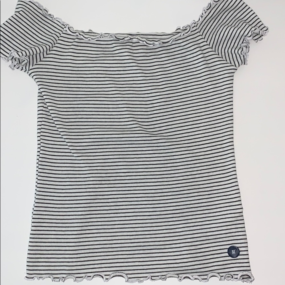 Hollister Striped Off the Shoulder Top